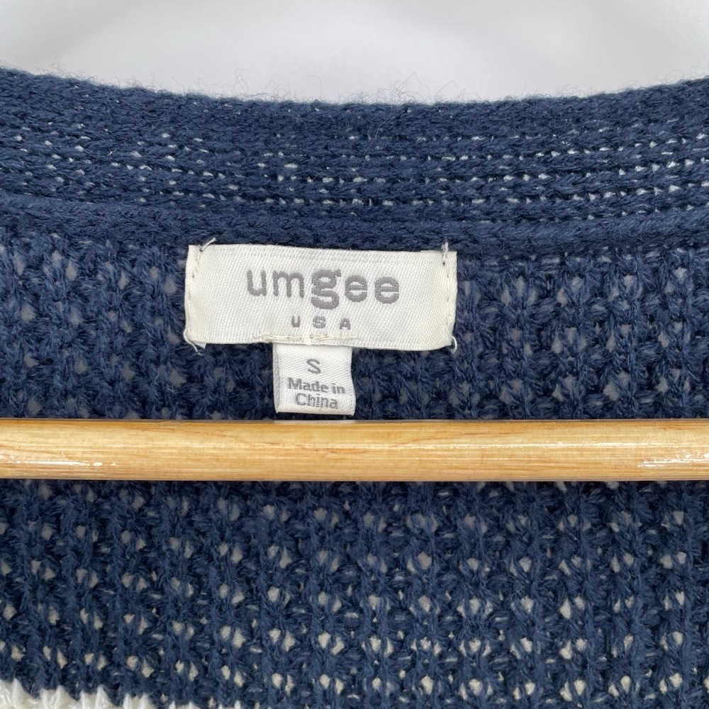 Umgee Size S Striped Waffle Knit Cardigan Sweater Multicolor Boho Oversized Cozy - Picture 4 of 5